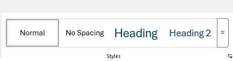 Screenshot of Microsoft Word built-in Styles panel.